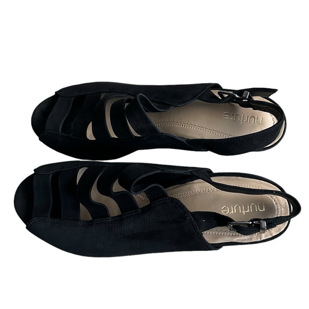 Nurture Women Black Slingback 2.5" Heel Caged Shoes Office Casual 8.5M - Picture 4 of 9